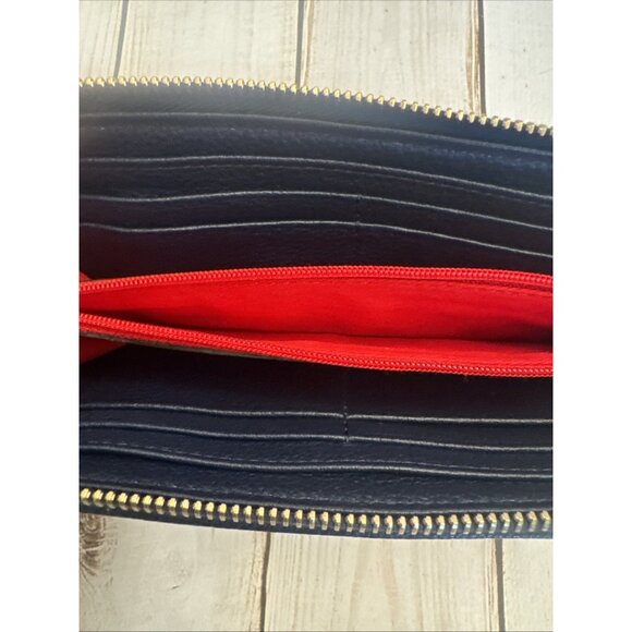 Dooney & Bourke Navy Blue Pebbled Grain Zip Around Wallet 8x4x1” EUC - Picture 6 of 6